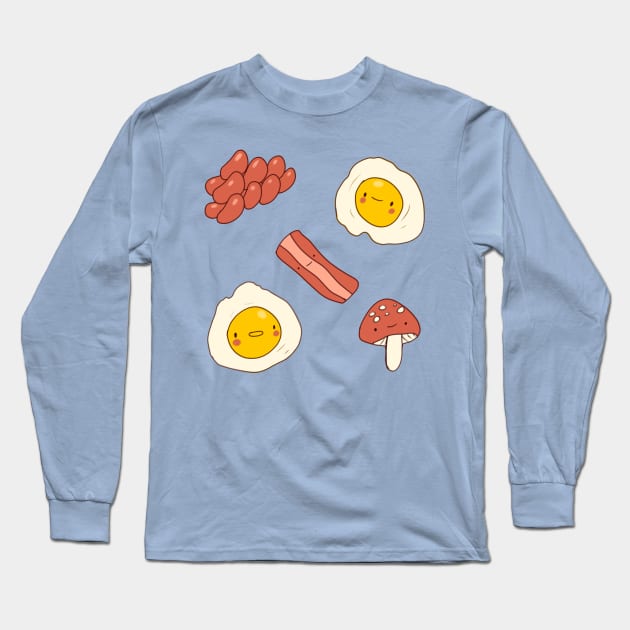 English breakfast illustration Long Sleeve T-Shirt by Mayarart